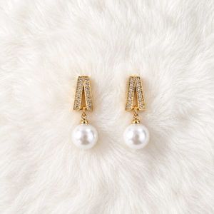 Elegant Pearl &amp; Crystal Drop Earrings