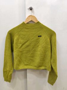 Mock Neck Crop Cozy Top - M