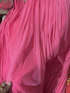 Pink Net Skirt with Gold Detail
