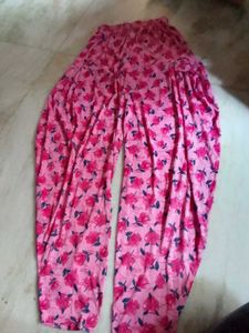Pink Floral Print Salwar Pants