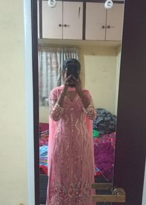 Pakistani Net Suit Set With Palazzo And Duptaa