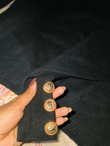 Black Knit Sweater with Button✨
