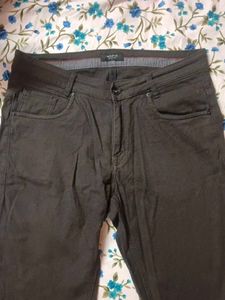 Men's Dark Grey Textured Casual Pants