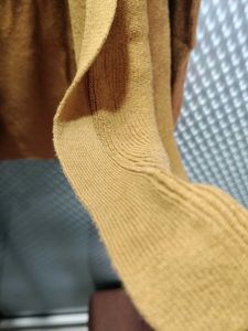 Mustard Yellow Cardigan with White Stripes