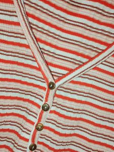 Striped Button-Down Crop Top