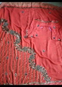 Beautiful Maggam Work Saree With Blouse