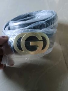 🇮🇹Stylish Black Belt with Gold GG Buckle