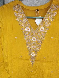 Embellished Yellow Kurta