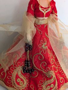 Red Lehenga Choli for Barbie Doll