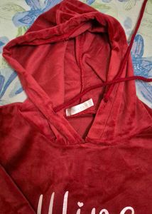 Red Offline girls Hoodie