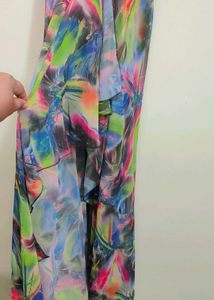 Multi Color Printed Long Dress For 34 Bust