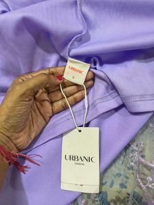 Urbanic savana Elegant Lilac Embroidered Maxi Dres