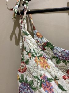 Floral Tie-Strap Peplum Top