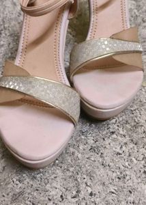 Sparkly Pink Platform Wedge Sandals