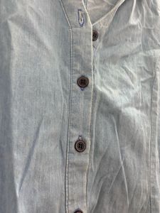 Light Wash Denim Button-Up Dress