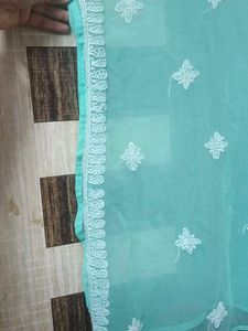 Beautiful Teal Chikankari Kurta