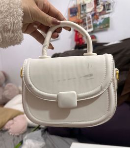 Chic White Top Handle Bag