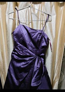 Elegant Purple Satin Evening Dress
