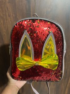 Sparkly Red Sequin Backpack with Ears