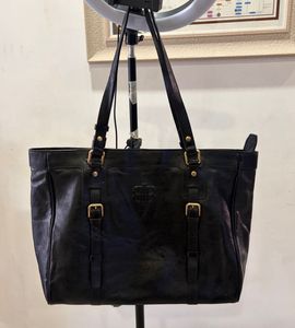 beanpole Black Leather Tote Bag
