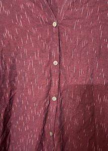 Maroon Printed Kurta