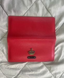 Vibrant Red Crown Emblem Wallet
