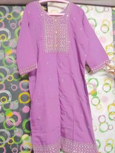 Purple Embellished Kurta