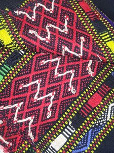 Tribal handwoven shawl with geometric desig