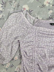 Chic Lavender Polka Dot Top