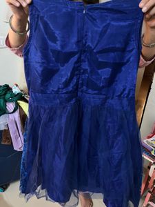 Elegant Blue Embroidered Dress