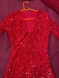 Red Sequin Party Dress