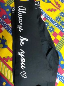 Black Leggings with "Always be you" Waistband