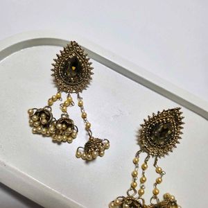 Vintage Gold Jhumka Earrings