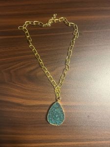 Teardrop Stone Chain Necklace