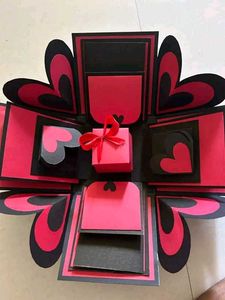 Handmade Black &amp; Red Rose Gift Box