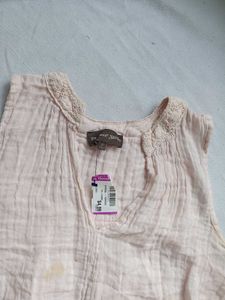 Light Pink Sleeveless Gauze Top