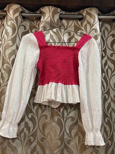 Vintage Lace-Up Peasant Top