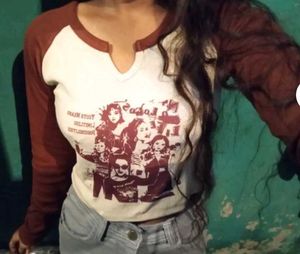 Vintage Graphic Print Long Sleeve Top