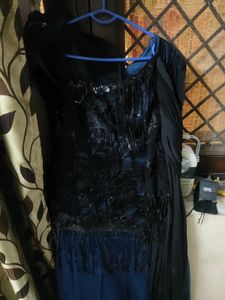 Stunning Blue &amp; Black Embellished Gown