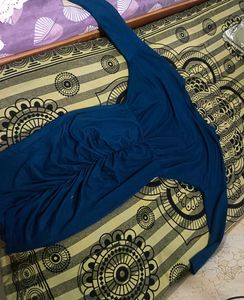 Teal Ruched Long Sleeve Dress