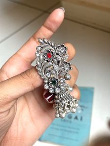 Oxidized Silver Jhumka Earrings