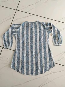Blue Striped Cotton Kurta