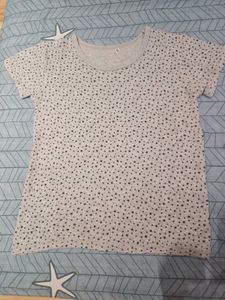 Grey Star Print T-Shirt