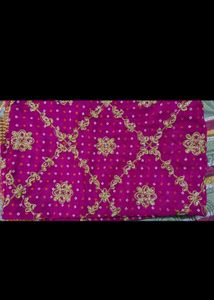 Stunning Embroidered Fuchsia Duppata