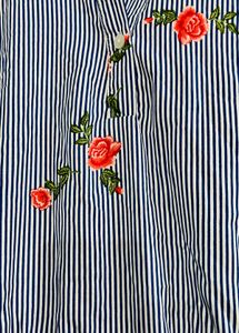 Blue Striped Floral Print tunic