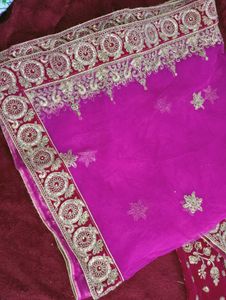Wine Red Lehenga Set With Heavy Gold Embroidery