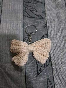 Crocheted Bow Keychain