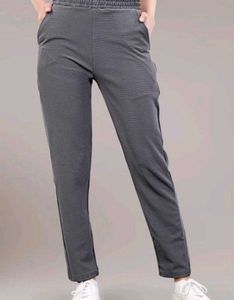 Comfortable Grey Striped Pants