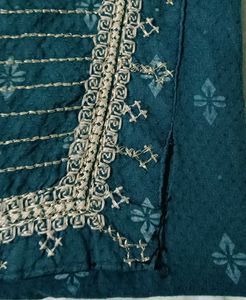Teal Embroidered Kurta