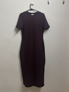 Ribbed Full-Length Bodycon Dress (L size)